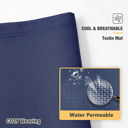 Veehoo Chew Proof Elevated Dog Bed - Cooling Raised Pet Cot - Silver Aluminum Frame and Durable Textilene Mesh Fabric, Unique Designed No-Slip Feet for Indoor or Outdoor Use, Blue, Medium, CWC2003