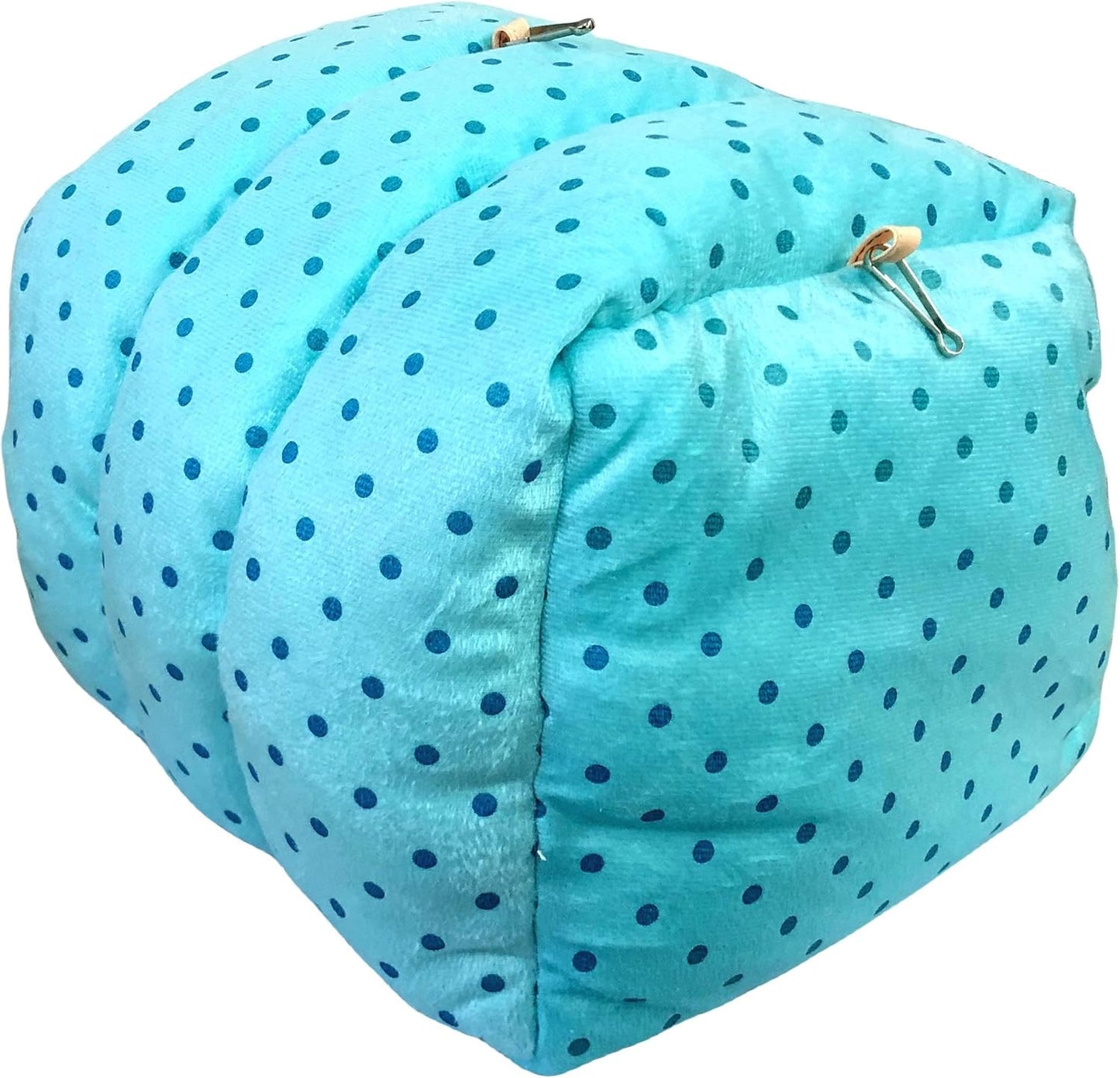 WOWOWMEOW Guinea-Pigs Bed,Hamster Bed,Small Animals Warm Hanging Cage Cave Bed (L, Dot- Blue)
