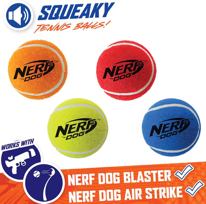 Nerf Dog 12-Piece Dog Toy Gift Set, Includes 2.5in Squeak Tennis Ball 12-Pack, Nerf Tough Material, Multicolored for All Breed Sizes