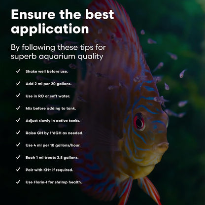 Brightwell Aquatics Caridina GH+ Mineral Supplement Restores Calcium Magnesium Potassium Sodium in Soft RO/DI Water for Shrimp Breeding and Plant Health, 125 ml