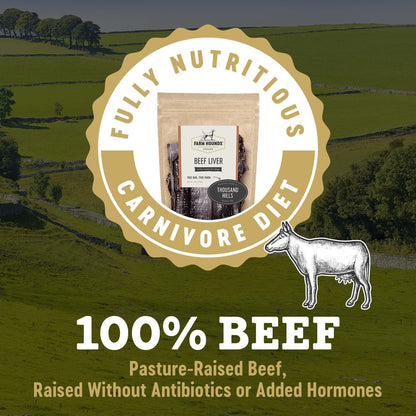 Farm Hounds - Beef Liver - Premium Natural Beef Liver Jerky For Dogs - Made From 100% Humanely Raised Cattle - Organ Treats - Great For Training & Treats - No Added Fillers - Made in USA - 4oz -1 Pack
