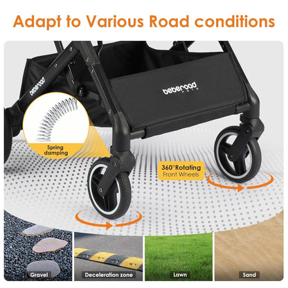 X2 Pet Stroller, Dog Cat Stroller for Small Pets Under 44lbs, Equipped with Detachable & Foldable Carrier, Waterproof Pad & Sunshade Canopy,Camel (Black) - Pawvie