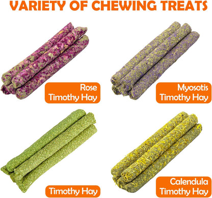 Sofier Timothy Hay Treats Rabbit Toys Bunny Toys Guinea Pig Hamster Natural Chews for Teeth Handmade Rabbit Chews and Treats Chinchilla Rat Gerbil