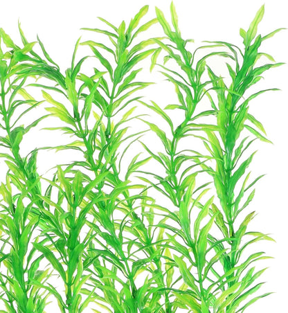 JIHAQUA Aquarium Decor Plastic Plants Extra Large 21 Inches Artificial Fish Tank Plants Tall Fish Tank Decorations (Green 2pcs)