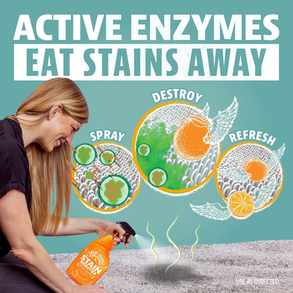 ANGRY ORANGE Pet Stain Remover for Dog Urine and Stains - Enzyme Cleaner - Citrus - Value 2 pack