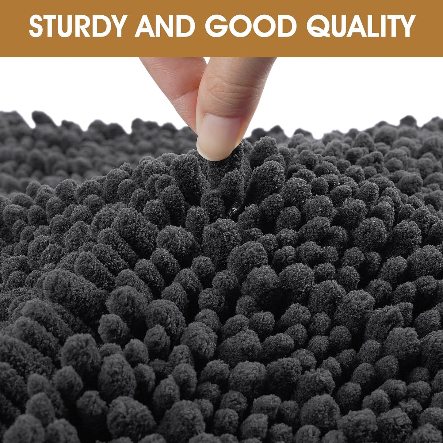 Dog Door Mats for Muddy Paws, Chenille Absorbent Dog Mats, Non Slip Heavy Mud Mat for Dogs, Soft Pet Mat for Entryway, Mud Paws, Inside Floor,48" x 38", Dark Grey