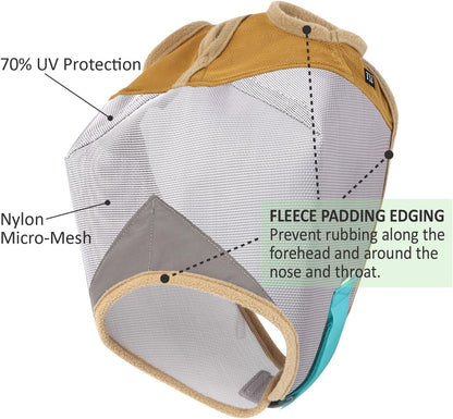 Fly Masks for Horses, 70% Uv-Block, Breathable Fly Mask for Equines, Durable, Comfortable Fit for All-Day Protection, Horse Size (Horse Fly Mask, Standard)
