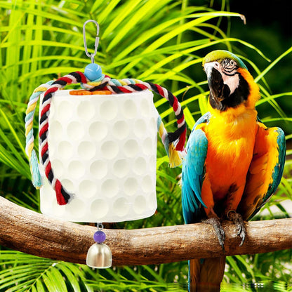 Extra Large Bird Chewing Toy, Parrot Beak Grinding Calcium Stone with Bells, Bird Cage Accessories, Cage Toys for Cockatiel Parakeet Parrot Budgies Rat Hamster Chinchilla Rabbit Bunny African Grey