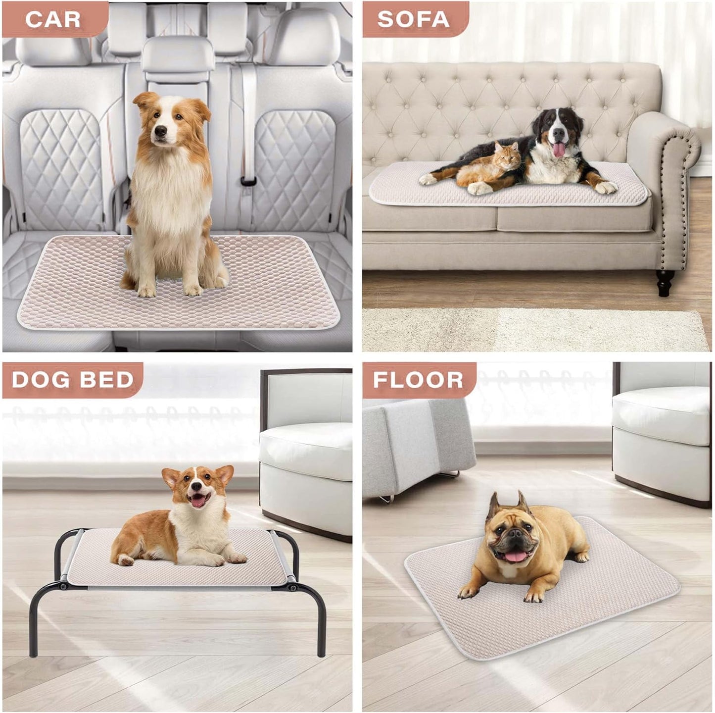 MICROCOSMOS Pet Cooling Mat & Sleeping Pad- Breathable Bubble Surface, EZ Clean. Keep Cooling for Pets, Kids and Adults in Summer.(Brown, 48" x 24")