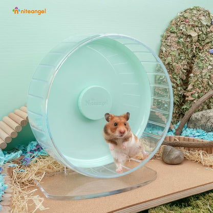 Niteangel Super-Silent Hamster Exercise Wheels: - Quiet Spinner Hamster Running Wheels with Adjustable Stand for Hamsters Gerbils Mice Or Other Small Animals (M, Mint Green)