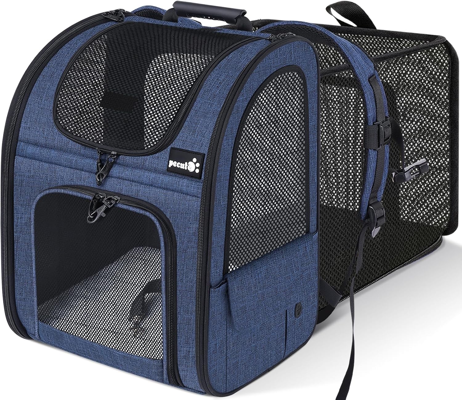 Pecute Pet Carrier Backpack, Dog Carrier Backpack, Expandable with Breathable Mesh for Small Dogs Cats Puppies, Pet Backpack Bag for Hiking Travel Camping Outdoor Hold Pets Up to 17 Lbs - Pawvie