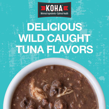 KOHA Pet Food Poké Bowl Cat Variety Pack, Wet Cat Food in Gravy - 5 Flavors - Tuna Combinations of Salmon, Chicken, Duck, Shrimp, and More - 3 oz Pouches, Pack of 24