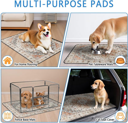 Washable Pee Pads for Dogs 2 Pack, Absorbent Reusable Puppy Pads Waterproof, Leakproof & Non-Slip Whelping Pad, Potty Training Pads for Dogs Playpen Mat 24x36