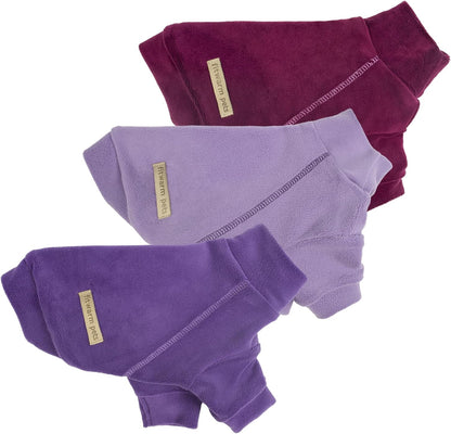 Fitwarm 3 Pack Classic Fleece Dog Sweater, Turtleneck Dog Sweatshirt, Dog Winter Clothes for Small Dogs Boy Girl, Pet Pullover Jumper, Cat Apparel, Purple, MediumPurple, Dark Red, Small