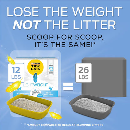 Purina Tidy Cats Lightweight with Glade Clear Springs Multi-Cat, Clumping, Low Dust, Scented Cat Litter - 12 lb. Box