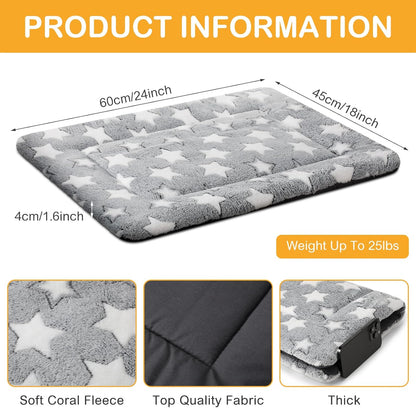 4 Pcs Washable Dog Crate Mat Kennel Pad Replaceable Reversible Pet Bed Pad for Crate Pet, Sleeping Mat for Small, Medium, Large Dog Machine Washable(18 x 24 x 1.6 Inch,Gray)