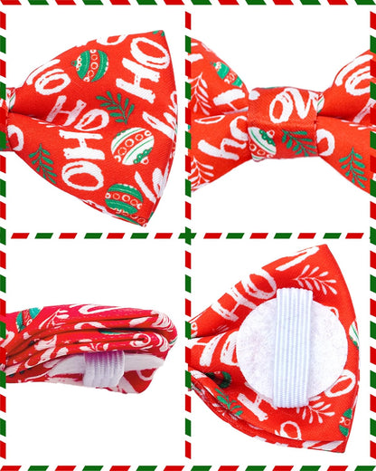 PET SHOW 10 Pack Holiday Big Dog Bow Ties for Large Medium Dogs Sliding Collar Attachments Festival Patterns Bowties Classy Bowknots Party Wedding Pet Grooming Accessories(Large)