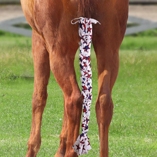 Harrison Howard 3 Tube Stretchy Fabrics Adjustable Closure Lightweight Horse Tail Bag for Horses Braid-in Tail Bag