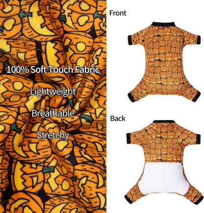 CuteBone Dog Halloween Pajamas Puppy Onesies Small Dogs Soft Pjs Coat Cat Apparel Comfy Pet Christmas Clothes Outfit Doggie Bodysuit P301L