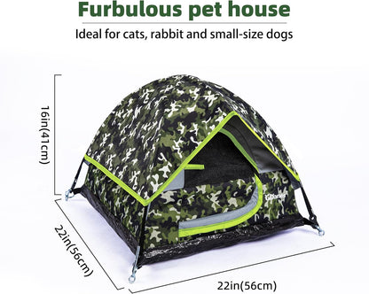 GDanes Camouflage Cat Tent, Portable Pet Cat House with Soft Pad, Cat Cave, Dog House for Small Medium Dogs and Rabbits