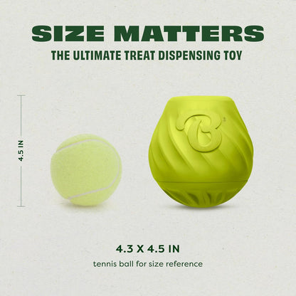 Benebone Pawbler - Natural Rubber Interactive Enrichment Treat and Kibble Dispensing Dog Toy – Great for Boredom - Medium/Large