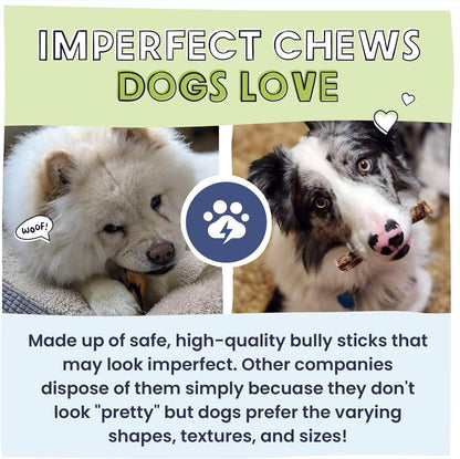 Pawstruck Natural Bizarre Bully Sticks Bargain Bag for Dogs and Puppies – Variety Pack of 5–7" Long-Lasting, Eco-Conscious Beef Chew Treats – 8 oz Bag – Packaging May Vary
