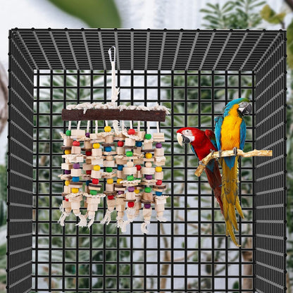 Deloky Large Bird Parrot Chewing Toy -Natural Wooden Blocks Bird Parrot Tearing Toys Suggested for Large Macaws cokatoos,African Grey and a Variety of Amazon Parrots (Natural)