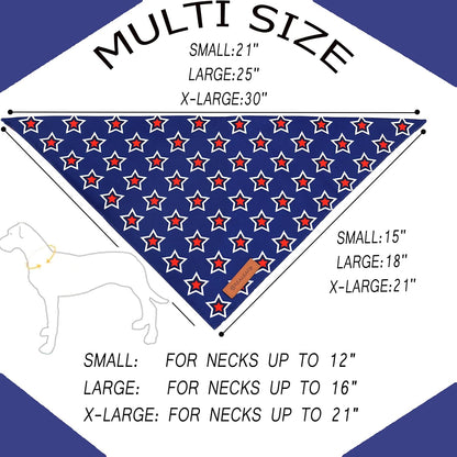 Realeaf American Flag Dog Bandanas 2 Pack, Triangle Reversible 4th of July Pet Scarf for Boy and Girl, Premium Durable Fabric, Patriotic Bandana for Small Medium Large and Extra Large Dogs (Large)
