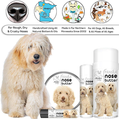 The Blissful Dog Goldendoodle Nose Butter, Versatile Dog Nose Balm for Dry Nose, Handcrafted Nose Moisturizer, Easy-to-Apply Dog Essentials, Unscented, 2 oz.