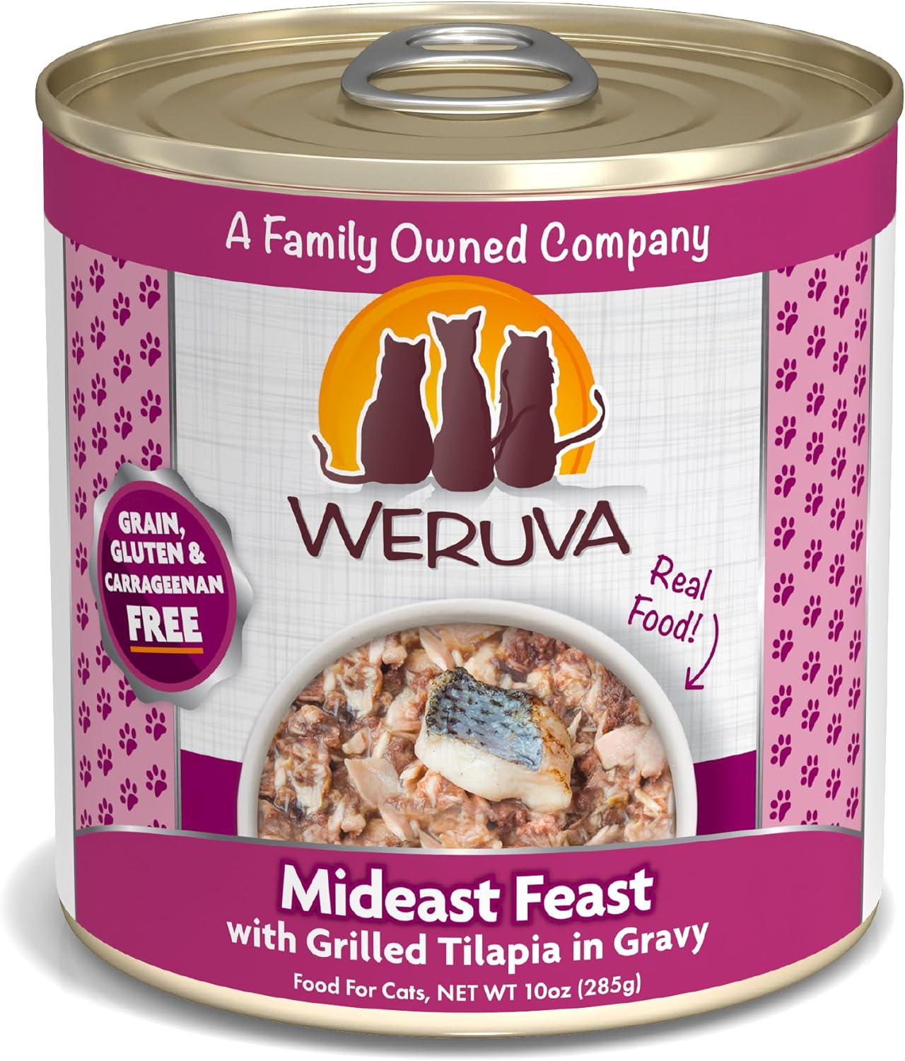 Weruva Classic Cat Food, Mideast Feast with Grilled Tilapia in Gravy, 10oz Can (Pack of 12)