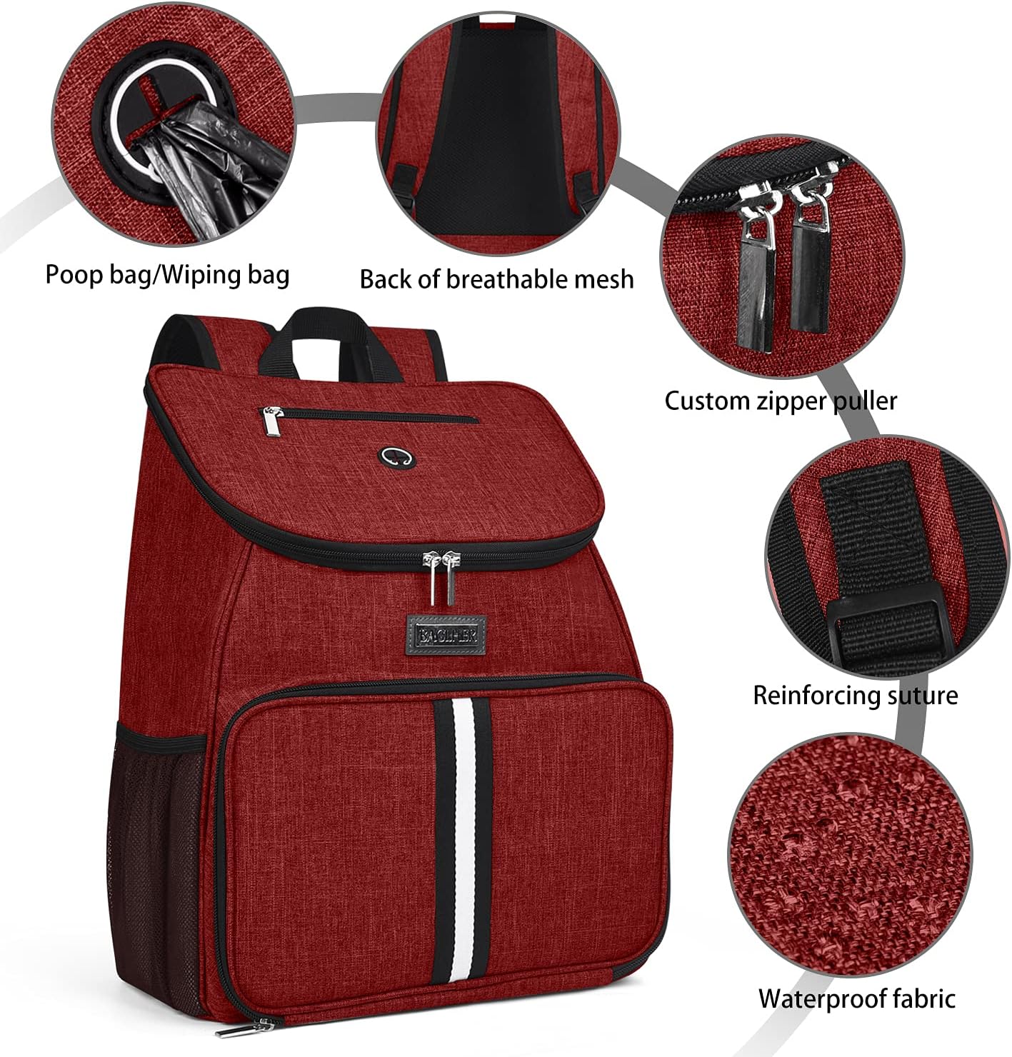 BAGLHER丨Dog Travel Bag, Airline Approved Pet Supplies Backpack, Dog Travel Backpack with 2 Silicone Collapsible Bowls and 2 Food Baskets - Pawvie