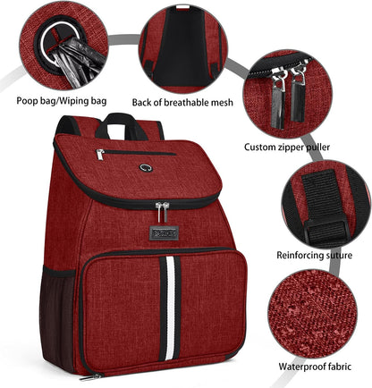 BAGLHER丨Dog Travel Bag, Airline Approved Pet Supplies Backpack, Dog Travel Backpack with 2 Silicone Collapsible Bowls and 2 Food Baskets - Pawvie