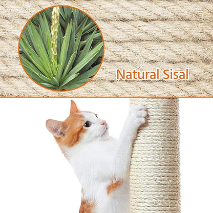 Topeakmart 42in Cat Tree Tower for Indoor Cats, Cat Condo with Perch & Hammock, Activity Center, Multi-Level Cat Furniture with Scratching Posts, Cat House, Beige
