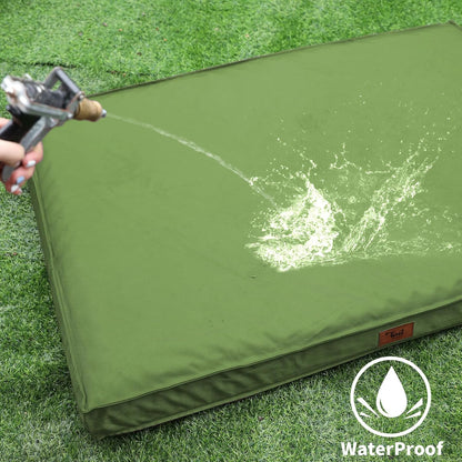 Orthopedic Dog Bed for Large Dogs, Big Waterproof Washable Dog Bed for Large Sized Dogs with Egg Crate Foam Pet Bed Mat, Removable Oxford Cooling Cover, Light Green