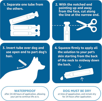 Amazon Basics Flea and Tick Topical Treatment for Medium Dogs (23-44 Pounds), 6 Count (Previously Solimo)