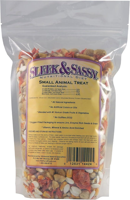 SLEEK & SASSY All Natural Small Animal Treat for Guinea Pigs, Rabbits, Hamsters, Gerbils, Rats & Mice (24 oz.)