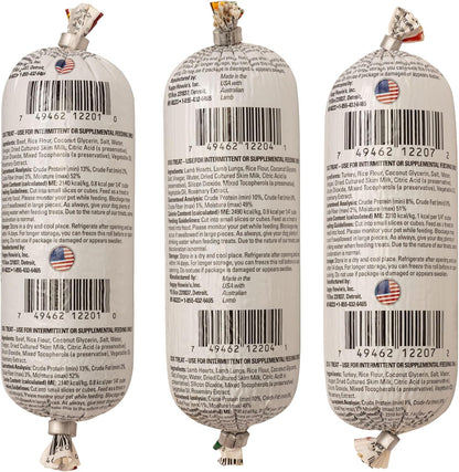 Happy Howie's Soft Meat Roll Treat - Soft Dog Food Rolls, Natural Ingredients, for All Dogs, Made in USA - Beef, Lamb, Turkey, 7 Oz (Pack of 3)