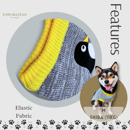 Cute Sweater for Dogs and Cats Soft Flannel Pet Outfit Warm and Cozy Animal Hoodie Small to Large Pet Clothes for Halloween Parties and Everyday Wear (X-Large, Grey Pinguin)