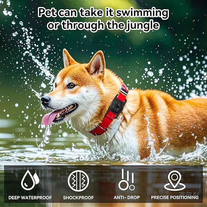 for Airtag Dog Collar Holder 2 Pack,Waterproof Dog Collar Holder for Apple AirTag(Gen 1 & 2),Silicone Air Tags Case for Dog Collars(Navy&Black)
