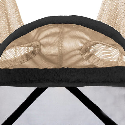 Harrison Howard Pro Luminous Horse Fly Mask Large Eye Space Standard with Ears UV Protection for Horse Light Champagne Medium Cob