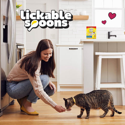 Temptations Lickable Spoons Adult Wet Cat Treat, 24 Spoons, Variety Pack