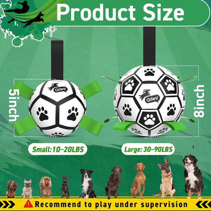 QDAN Dog Toys Balls with Bell Inside, Squeaky Dog Balls for Tug of War, Puppy Birthday Gifts, Dog Water Toys, Ball for Small Dogs(Black Green, 5 inch)