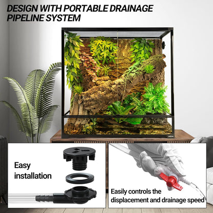 REPTI ZOO Large Tall Glass Reptile Tank 36"x18"x36", 100 Gallon Vertical Reptile Terrarium with Mesh for Chameleon Arboreal Lizard Frog, Paludarium Vivarium Tank
