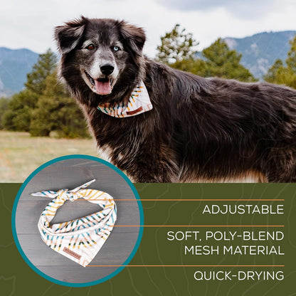 Wilderdog Dog Bandana with Lightweight Quick Drying Poly-Blend Mesh Material in Daisy