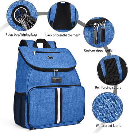 BAGLHER丨Dog Travel Bag, Airline Approved Pet Supplies Backpack, Dog Travel Backpack with 2 Silicone Collapsible Bowls and 2 Food Baskets - Pawvie