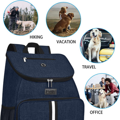 BAGLHER丨Dog Travel Bag, Airline Approved Pet Supplies Backpack, Dog Travel Backpack with 2 Silicone Collapsible Bowls and 2 Food Baskets - Pawvie