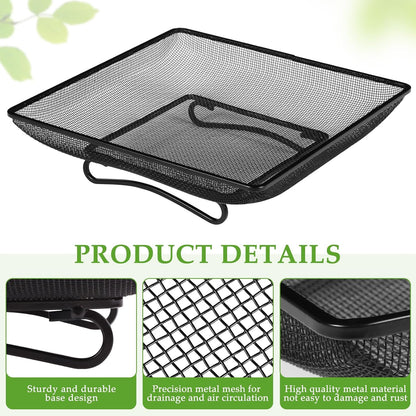 MIXXIDEA Ground Bird Feeder Tray 11x11 Inches, Metal Platform Mesh Seed Tray for Bird Feeders, Great Attracting Garden Yard Decoration for Wild Birds Squirrels Dove,2 Pack