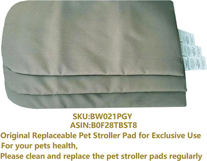 ROODO Pet Stroller Inner Pad for Exclusive Use,Original,Replaceable,Easy to Clean,Set of 3 pc(Gray) - Pawvie