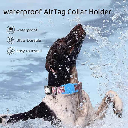 for Airtag Dog Collar Holder – IP68 Waterproof Air Tagholder for Dog Collar, Anti-Lost & Durable Silicone Case, Compatible with Apple Air Tags (Blue)