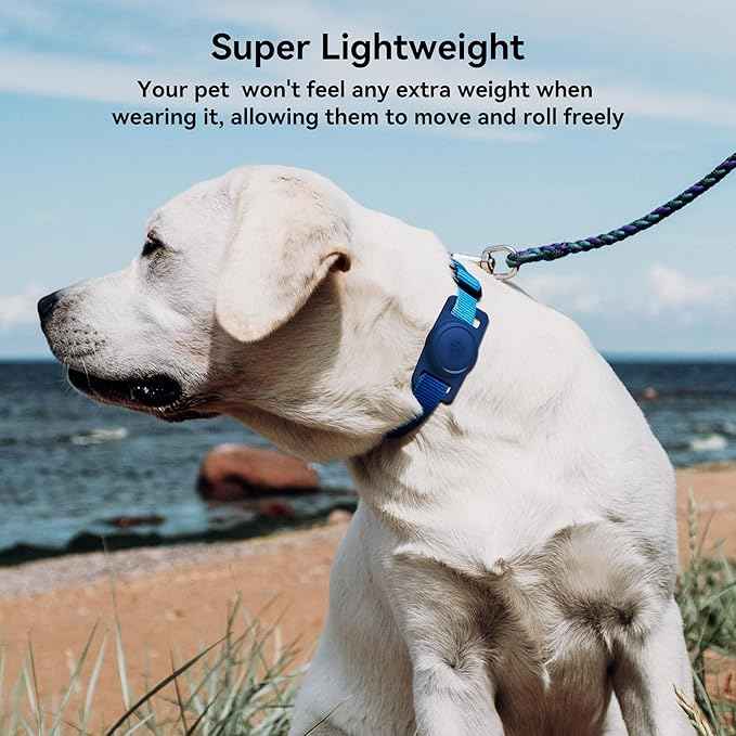for Airtag Dog Collar Holder 2 Pack,Waterproof Dog Collar Holder for Apple AirTag(Gen 1 & 2),Silicone Air Tags Case for Dog Collars(Navy&Black)